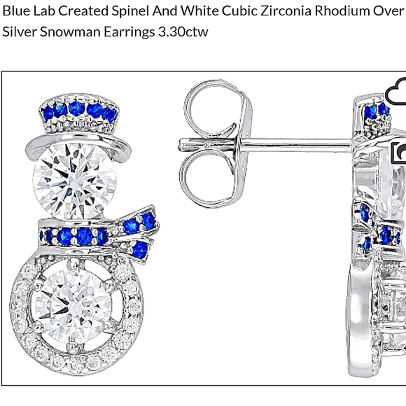 JTV Bella Luce  EXCLUSIVE SNOWMAN STERLING SILVER .925 Earrings - Picture 1 of 10